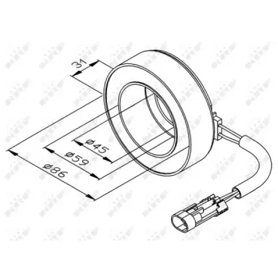 Bobina, ambreiaj magnetic compresor NRF 38475