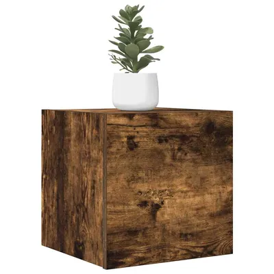 vidaXL Comodă TV cu montaj pe perete, stejar fumuriu, 30,5x30x30 cm