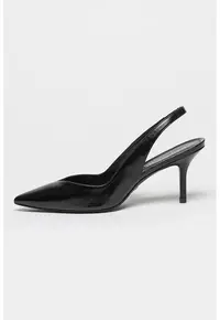 Pantofi slingback de piele Eva 75 - Negru