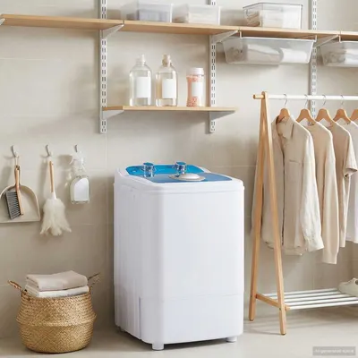 vidaXL Mașină de spălat mini cu un singur tub 4,6 kg Albastru și Alb