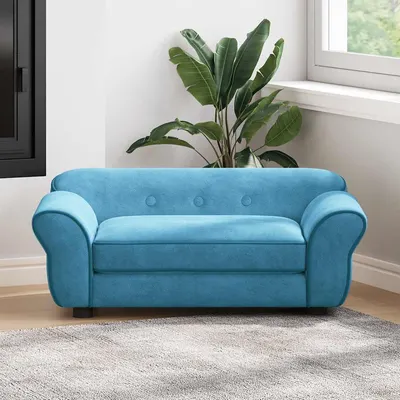 vidaXL Canapea pentru câini, turcoaz, 72x45x30 cm, pluș