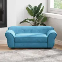 vidaXL Canapea pentru câini, turcoaz, 72x45x30 cm, pluș