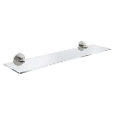 Polita oglinda Grohe, Essentials Shelf 530mm, 530 mm, fixare ascunsa, metal, sticla, super steel, crom mat