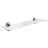 Polita oglinda Grohe, Essentials Shelf 530mm, 530 mm, fixare ascunsa, metal, sticla, super steel, crom mat