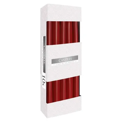 Lumanari Conice Bispol Burgund, 10 Buc