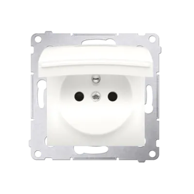 Priza pentru versiunea IP44 cu obturator garnitura de protectie, contine 16 A, 250 V~ 16 A, 250 V~, cleme cu surub; crem