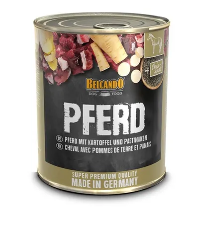 BELCANDO Super Premium Hrana umeda pentru caini adulti, cu carne de cal si cartofi 800 gr