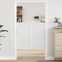 vidaXL Uși oscilante 2 buc. 100 x 100 cm Lemn masiv de pin Alb