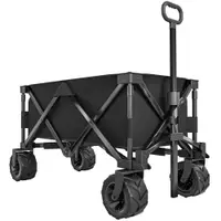Outsunny Carucior plaja pliabil cu roti fata pivotante 360° si maner telescopic 108x55x55 cm negru | Aosom Romania
