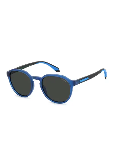 Ochelari de soare rotunzi cu lentile polarizate - Negru/Bleumarin