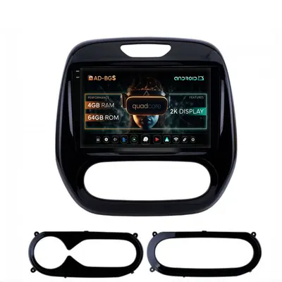 Navigatie 2K Renault Captur (2013-2019), Android, S-Quadcore 4GB RAM + 64GB ROM, 9.5 Inch - AD-BGS90042K+AD-BGRKIT378