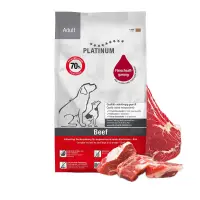 PLATINUM Adult, XS-XL, Vită, hrană uscată fără cereale câini, semimoist, 1.5kg