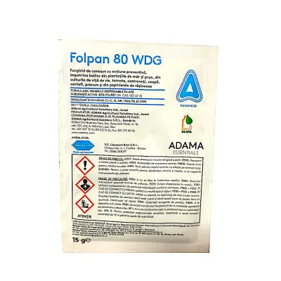 Folpan 80WDG 15 gr fungicid contact Adama (vita de vie, mar, prun, ceapa, cartofi, hamei, tomate rasad) - Default Title