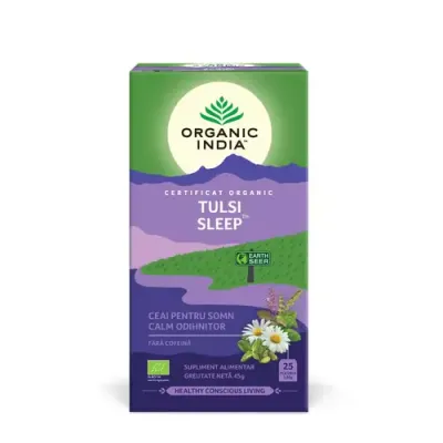 Ceai Tulsi Sleep pentru Somn Calm, Odihnitor 25pl ECO | Organic India