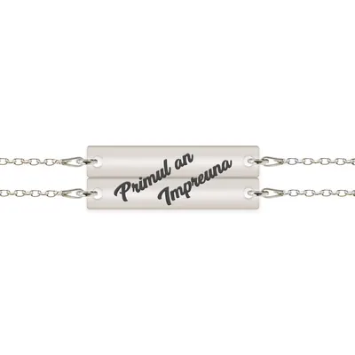 Forever - Set bratari personalizate cu tablita pentru cuplu din argint 925