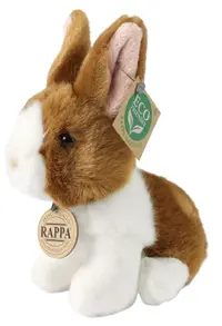 Jucărie de pluș Rappa Eco friends - Iepuraș, 16 cm, alb-maro