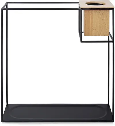 Raft cu vază pentru flori Umbra - Cubist, mare, fag/negru
