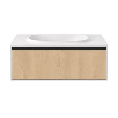 Set dulap baie cu lavoar inclus Kolpasan Pandora, 110 cm, stejar