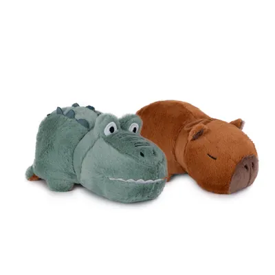 Jucărie din pluș reversibilă – Capybara și crocodil, 18 cm
