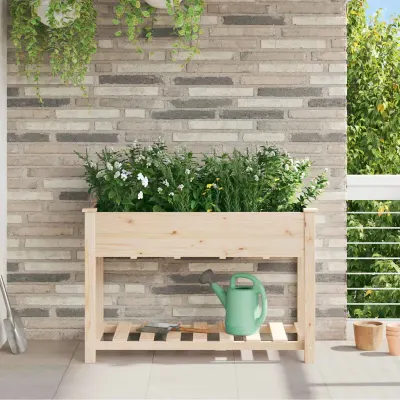 vidaXL Vază pentru Grădină Bej 115 x 59 x 76,5 cm Lemn de Brad Solid