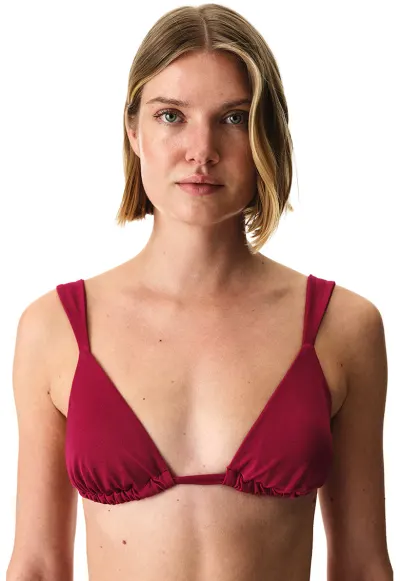 Sutien uni triunghiular - Rosu inchis