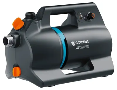 Pompa de grădină cu acumulator GARDENA - 3000 Silent 18V P4A, 14610-20, 4 Ah, 3000 l/h, cu baterie și încărcător