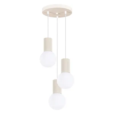 Lustră bej din metal cu abajur din sticlă ø 25 cm Orbital – Sollux