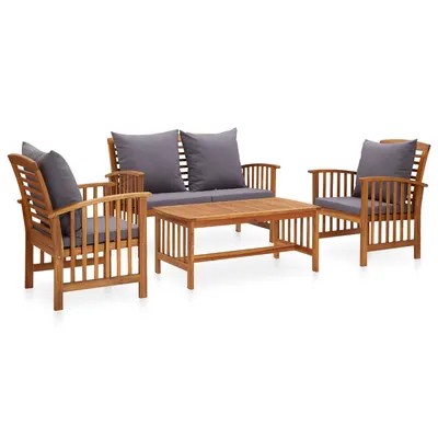 Gossi set mobilier de gradina cu perne, 4 piese, lemn masiv de acacia