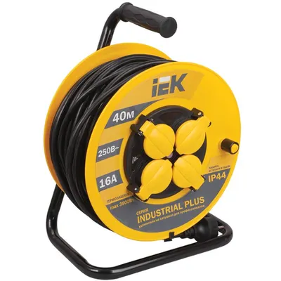 Derulator UK40 4 prizas 2P+PE/40 meters 3x1,5mm2 IP44 Industrial plus
