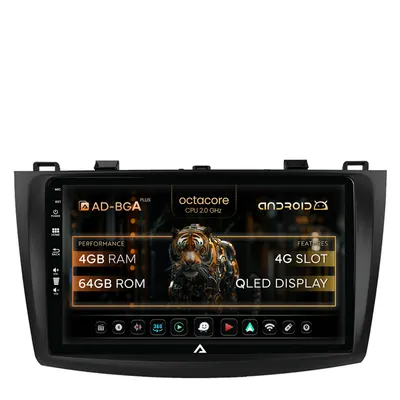 Navigatie Mazda 3 (2009-2013), Android, A-Octacore 4GB RAM + 64GB ROM, 9 Inch - AD-BGA9004+AD-BGRKIT320