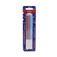 Set 6 lumânări drepte, pentru tort, Celebright, mov și albastru, bază albă, 15 cm