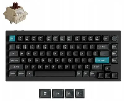Tastatură mecanică Keychron - Q1 Ultra 8K, wireless, Silk POM Brown, RGB, neagră