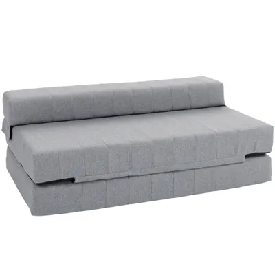 HOMCOM Fotoliu pliabil cu funcție de pat, pat pentru oaspeți, pliabil, până la 250 kg, 138x80x50 cm, Gri | Aosom Romania