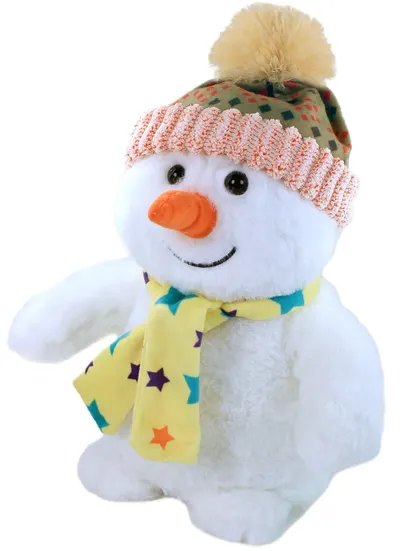 Jucărie de pluș Rappa - Om de zăpadă cu pălărie, 26 cm