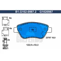 Set placute frana, frana disc GALFER B1.G102-0987.2