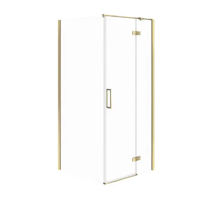 Cabina de dus 90x90x195 cm, sticla securizata 6 mm, dreapta, Auriu, Cersanit Jota