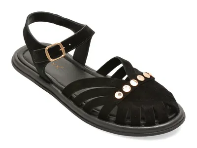 Sandale GRYXX negre, 203M903, din piele intoarsa
