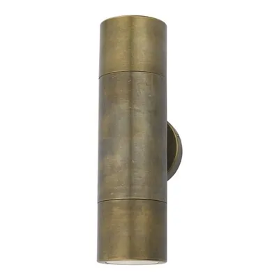 Aplica Ortega Outdoor 2 Light Wall Light Natural Brass IP65