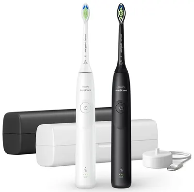Set de periuțe de dinți electrice Philips - Sonicare 5300, neagră/albă