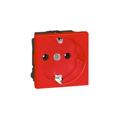 priza Arteor - German - 16 A - 2P+E shutterosu - 2 module - rosu