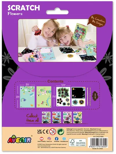 Set de razuit si realizat felicitari - Flori