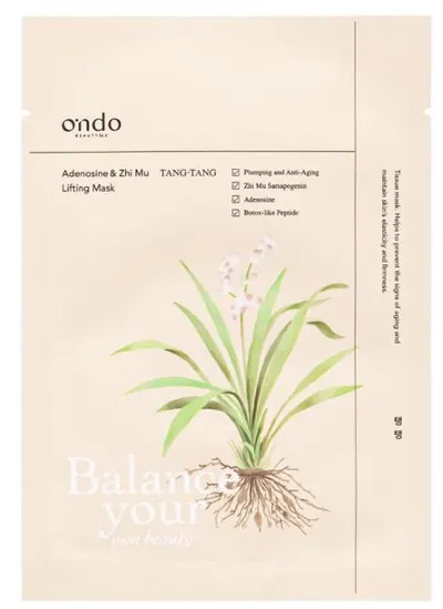 Ondo Beauty 36.5 Mască de față cu efect de lifting Adenosine & Zhi Mu, 25 ml