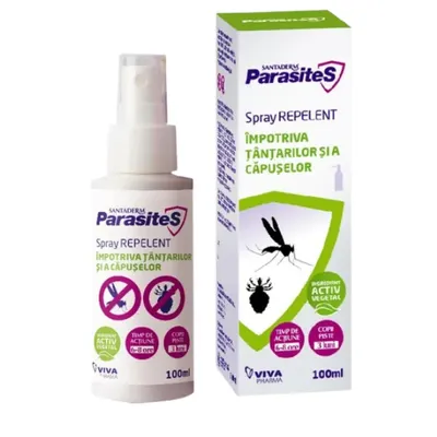 Spray repelent impotriva tantarilor si paduchilor Santaderm Parasites, Viva Pharma | 100 ml