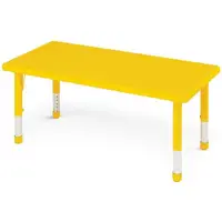 Masa dreptunghiulara galbena din plastic reglabila marimea 0-3 pentru gradinita