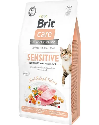 BRIT Care Cat Grain-Free Sensitive hrana uscata pisici adulte cu tract digestiv sensibil, cu curcan 400 g