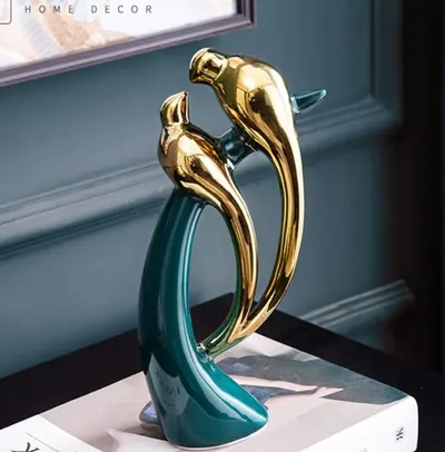 Statuetă Morello - Bird Green &amp; Gold, 26 х 13 х 6.5 cm