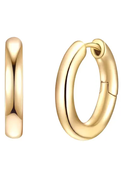 Cercei rotunzi de aur rose de 14K filat - Auriu