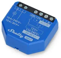 Releu smart Shelly – 1 Gen3, contact uscat, albastru
