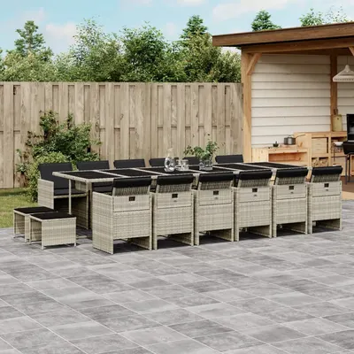 Gossi set mobilier de gradina cu perne 17 piese gri deschis poliratan