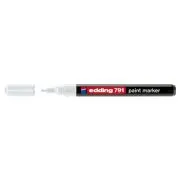 Marker permanent Edding 791, cu vopsea, corp plastic, varf rotund, 1-2 mm, alb